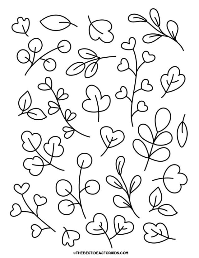 Small Leaves Coloring Page