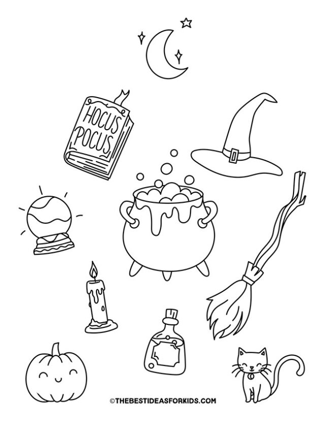 Witch Things Coloring Page