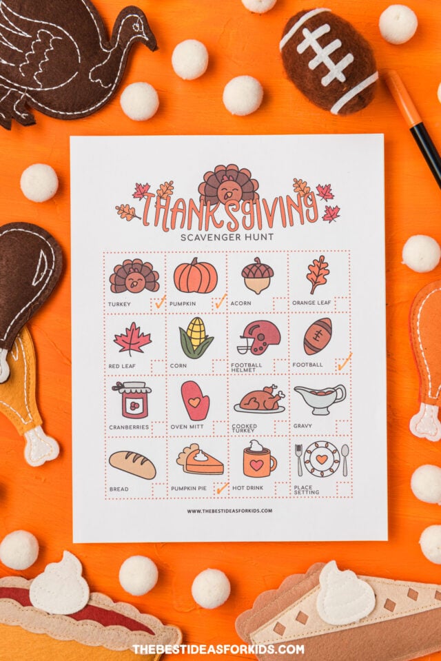 Printable Thanksgiving Scavenger Hunt