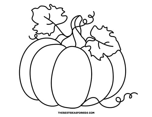 Pumpkin with Vines and Leaves - Large