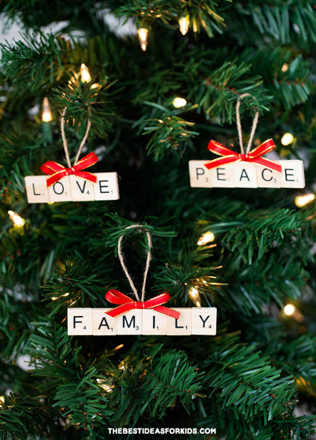 Scrabble Tile Ornaments DIY