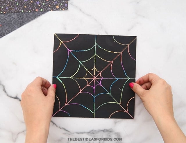 Scratch Art Halloween Spider web