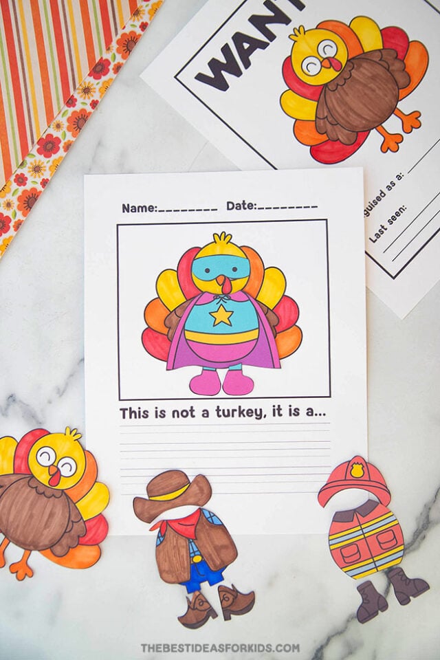 Turkey in Disguise Printable (Free Printable Turkey & Outfits) DIY Crafts