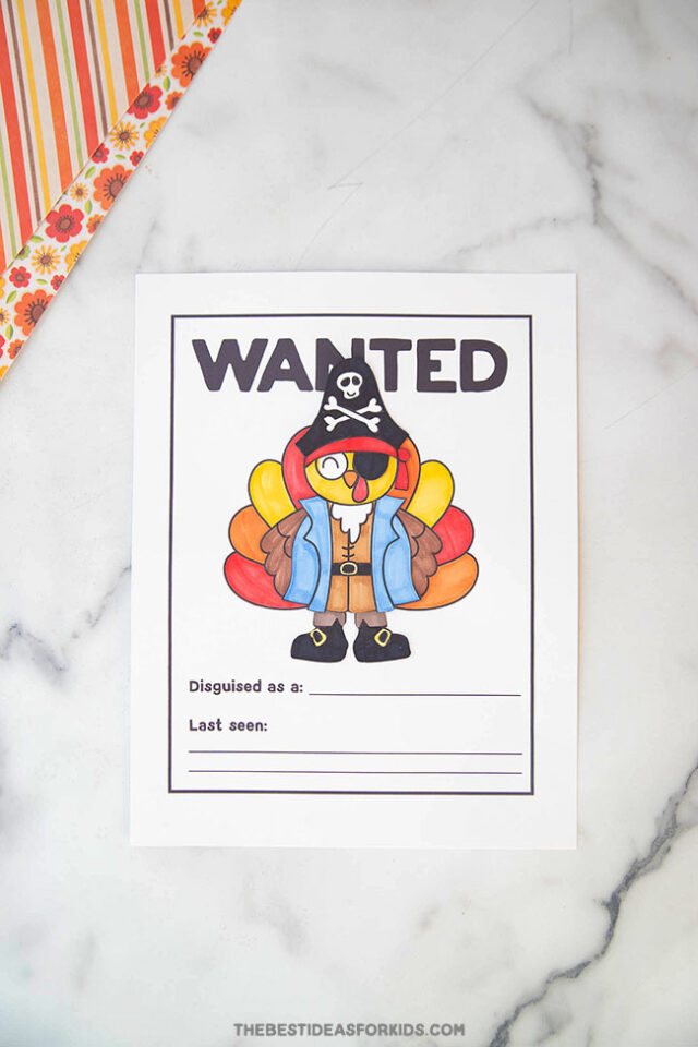 Wanted Printable for Disguise a Turkey
