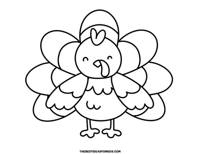 adorable turkey coloring page
