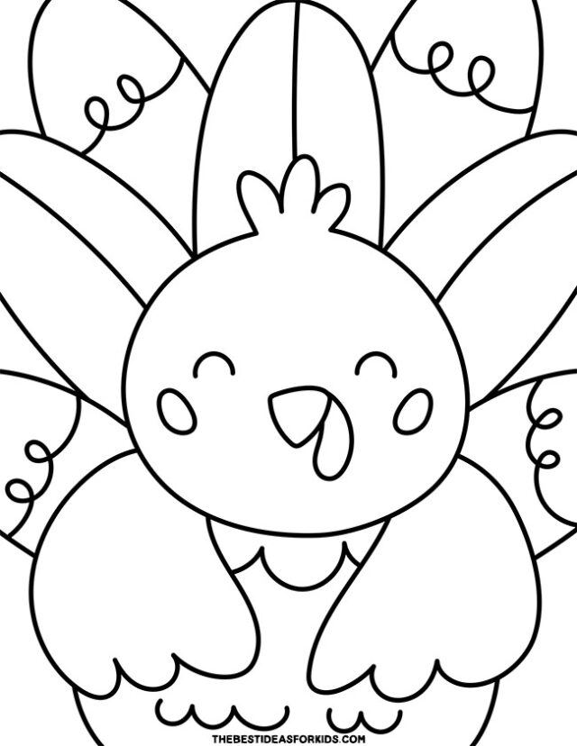 close up turkey coloring page