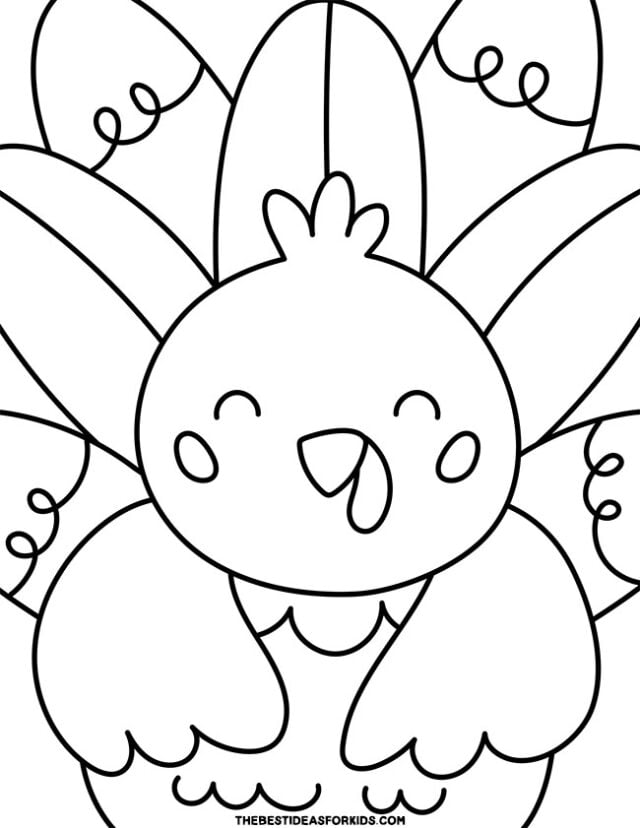 close up turkey coloring page