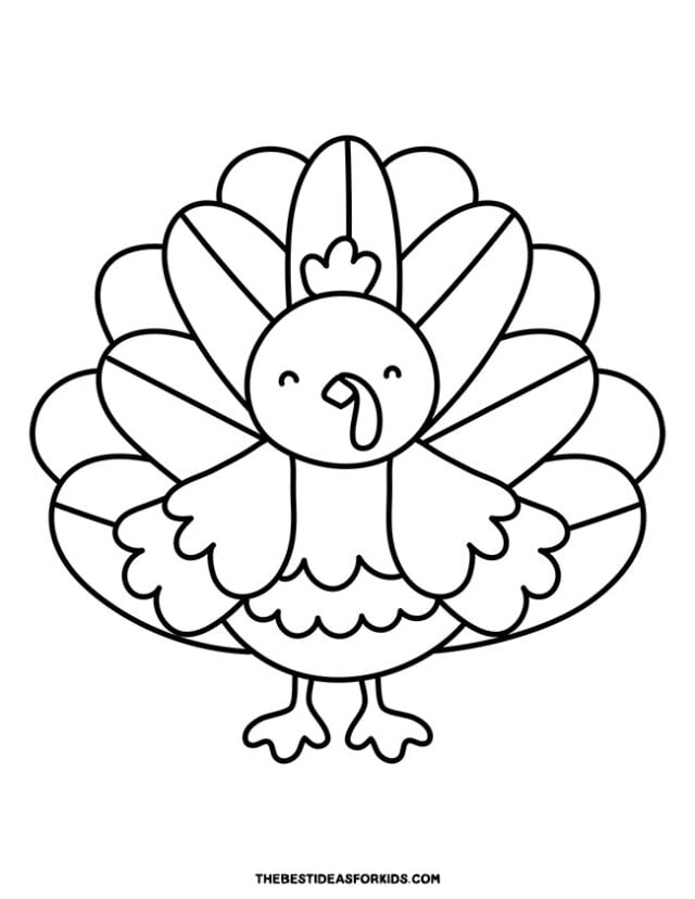 cute turkey coloring page