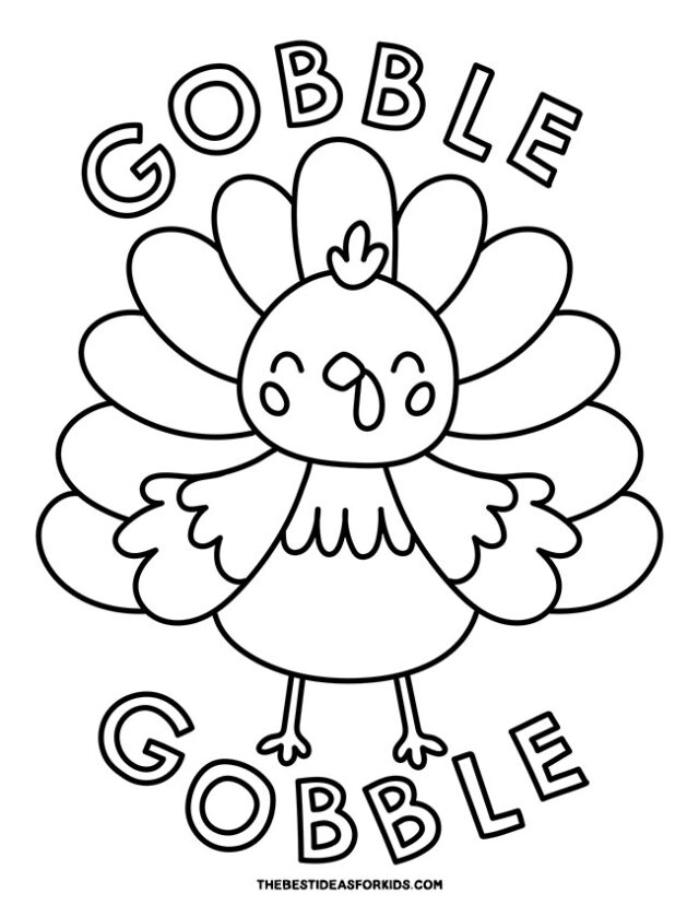 gobble turkey coloring page