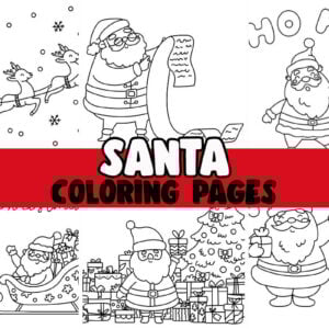 santa coloring page cover
