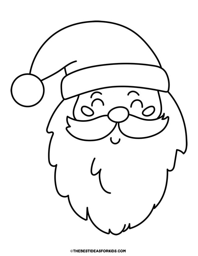 santa face coloring page