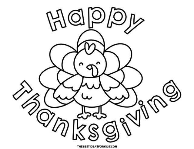 simple thanksgiving turkey coloring page