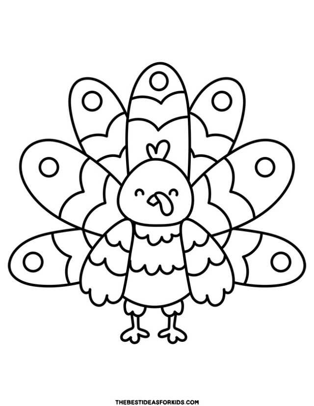 simple turkey coloring page
