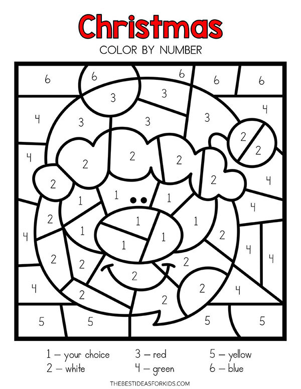 Christmas Color by Number Pages (free printables) - The Activity Mom