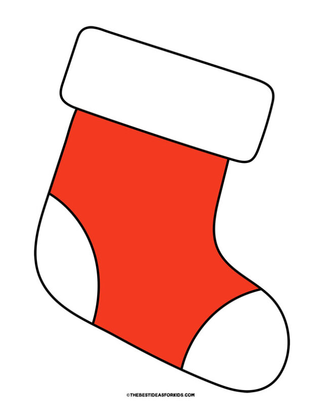 Colored Christmas Stocking Template