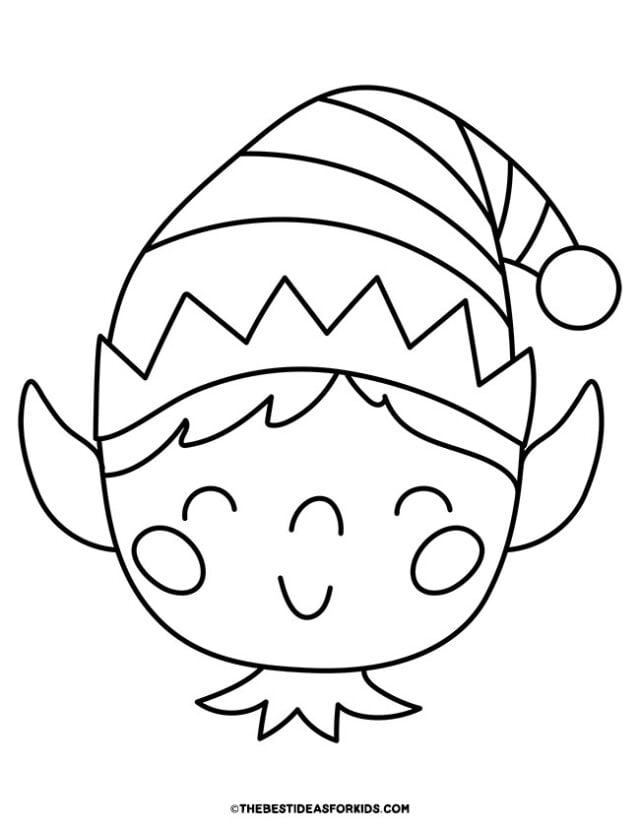 Cute Elf Coloring Page