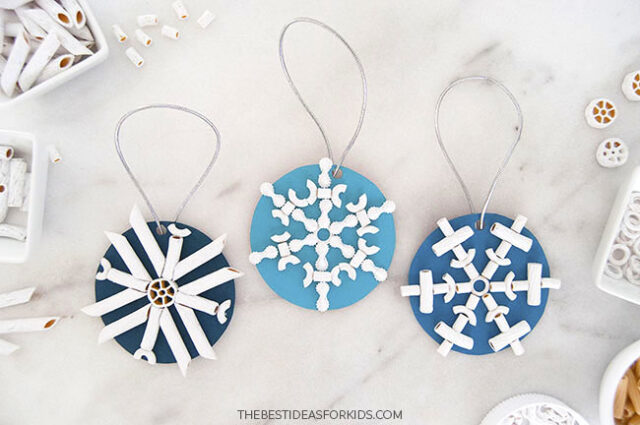 DIY Pasta Snowflakes