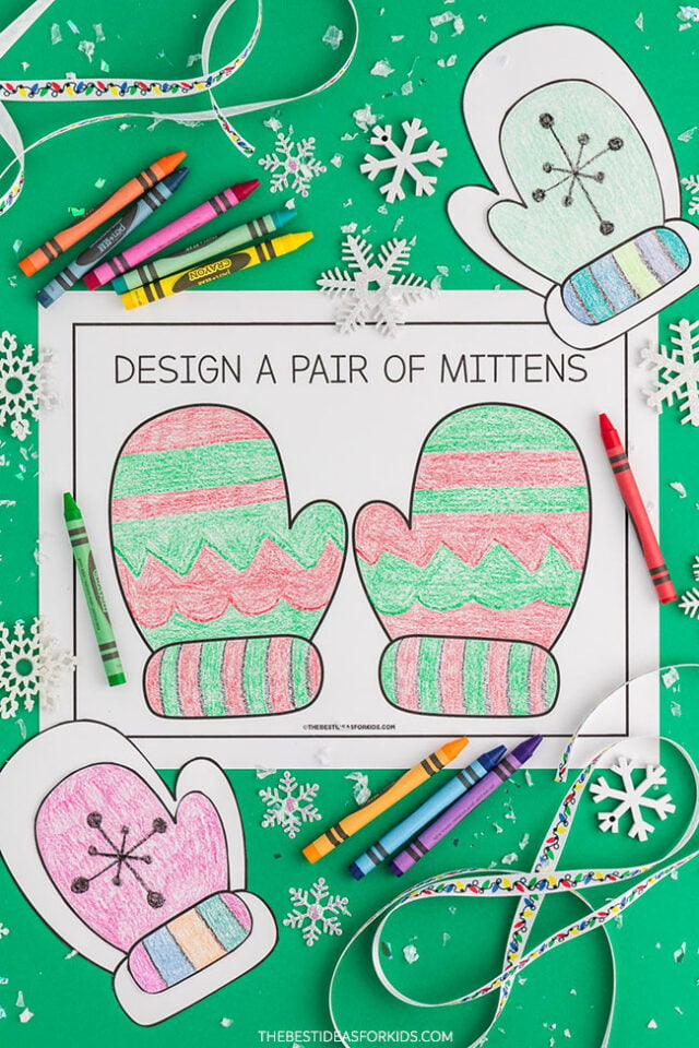 Design a Mitten Coloring Page