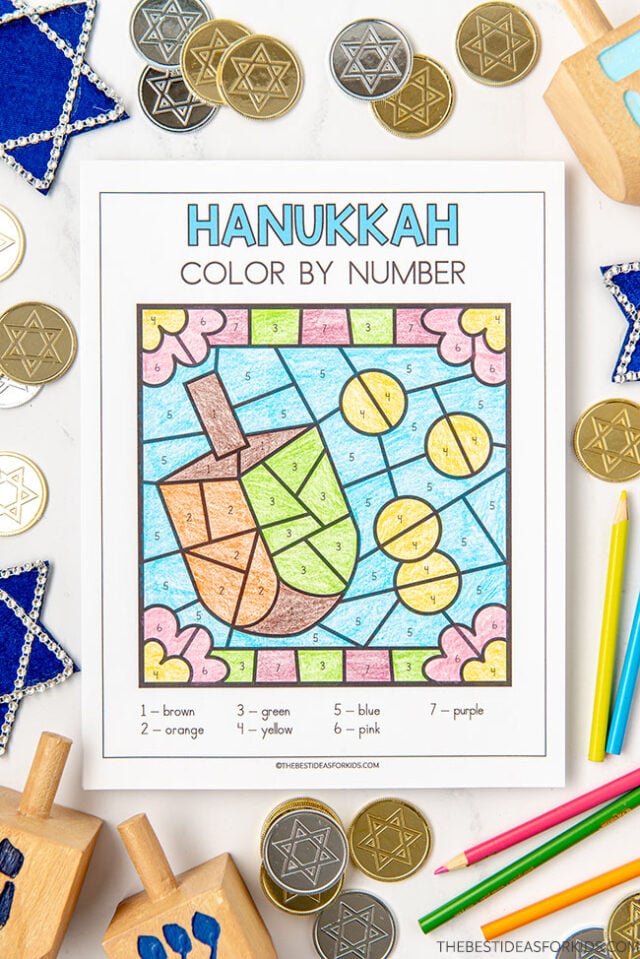 Dreidel color by number