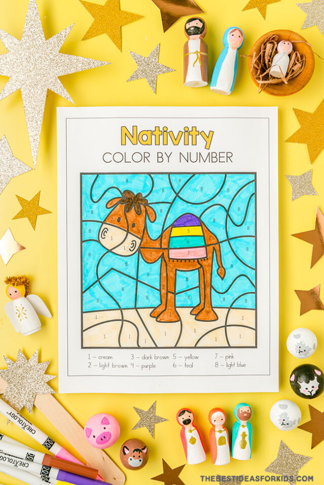 Free Printable Color by Number Nativity