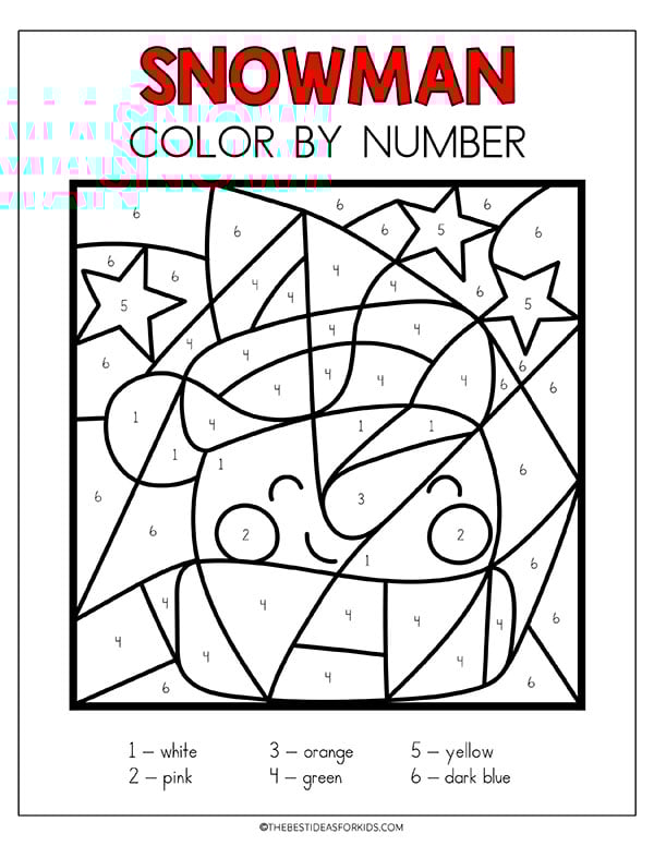 Snowman Color by Number