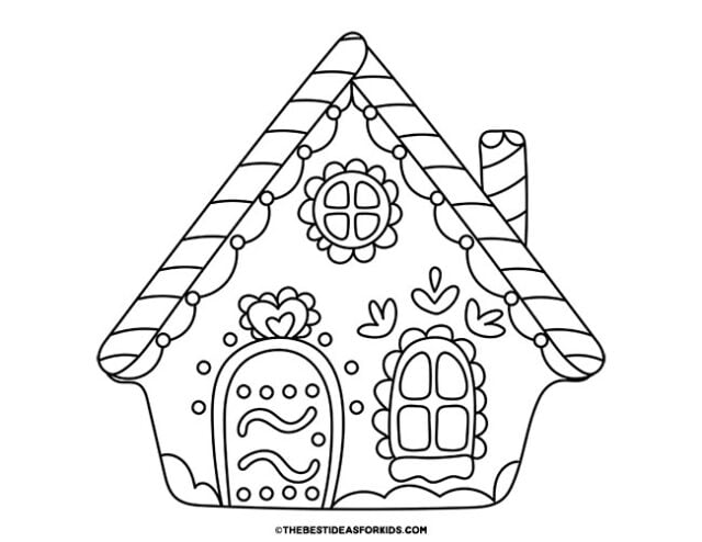 Gingerbread House Coloring Page 1