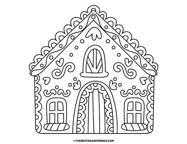 Gingerbread House Coloring Page 2