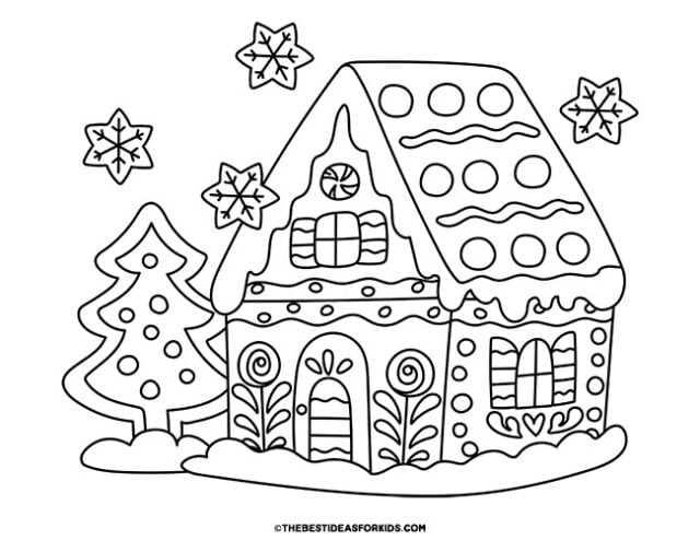 Gingerbread House Coloring Page 3
