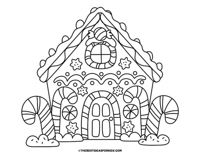 Gingerbread House Coloring Page 5