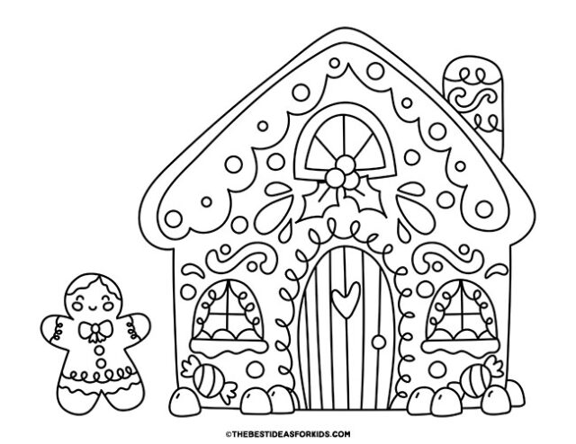 Gingerbread House Coloring Page 8