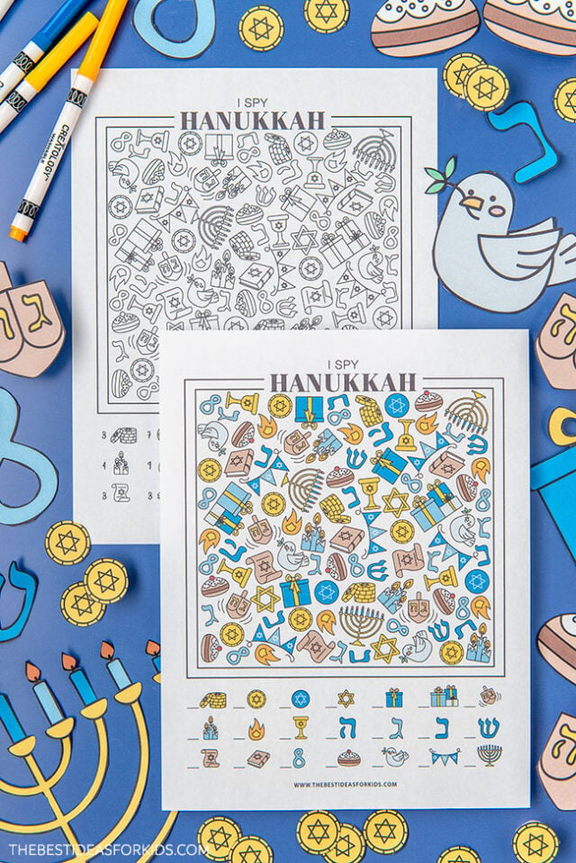 I spy Hanukkah free printables