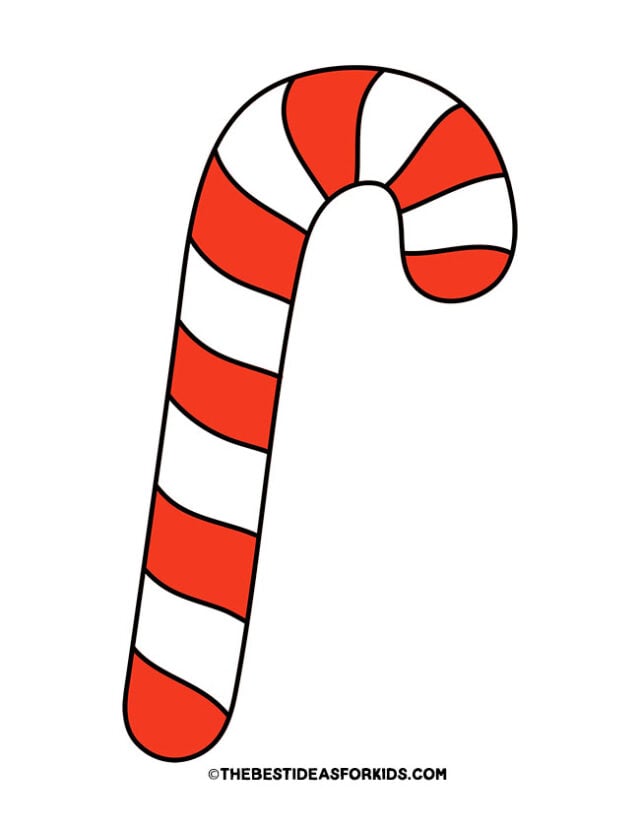Large Colored Candy Cane template