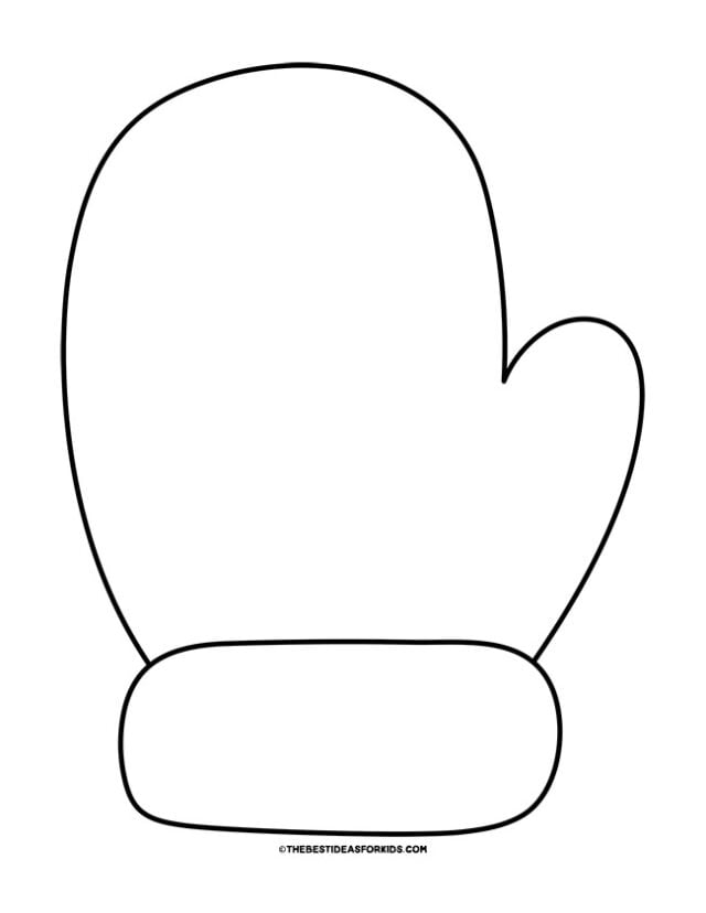 Left Mitten Template Large