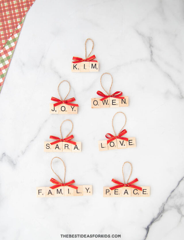 Make your own scrabble tile ornaments