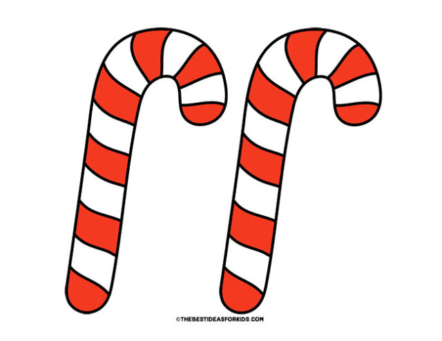 Medium Colored Candy Cane template