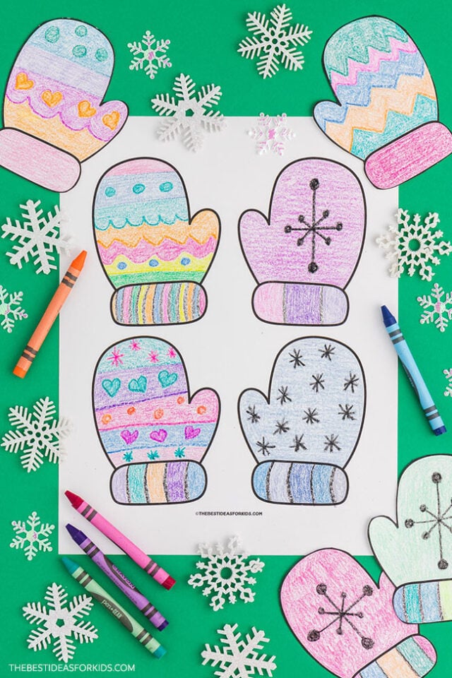 Mitten Templates for Coloring