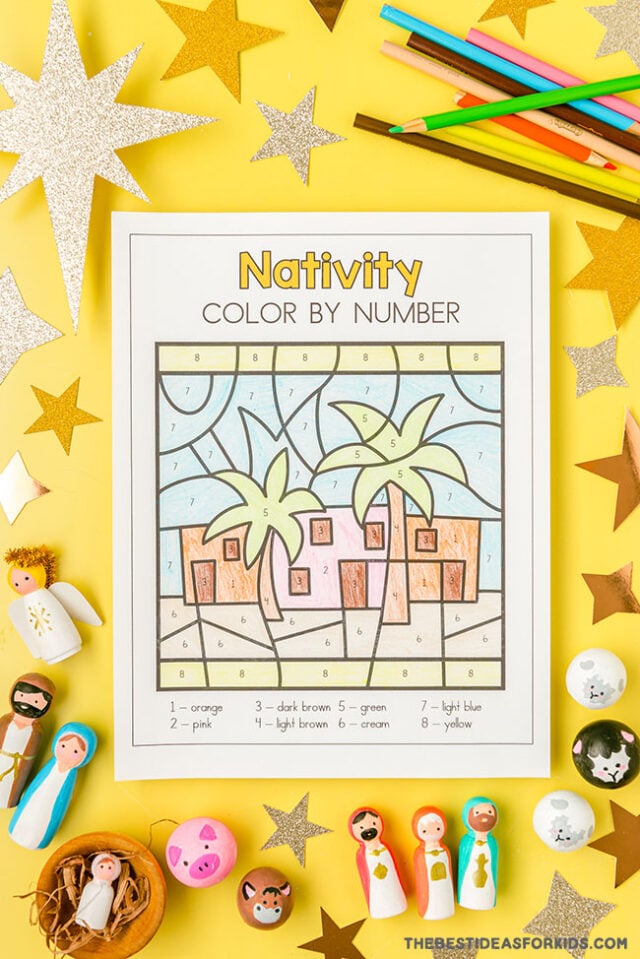 Nativity Coloring Sheets by Number