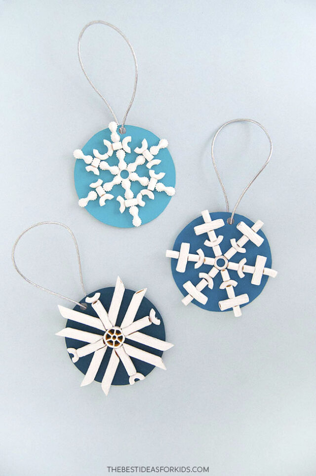 Pasta Snowflake Ornaments