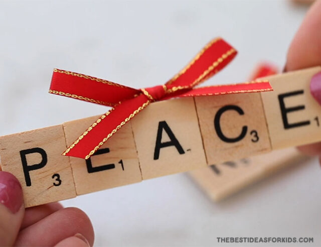 Peace Scrabble Ornaments