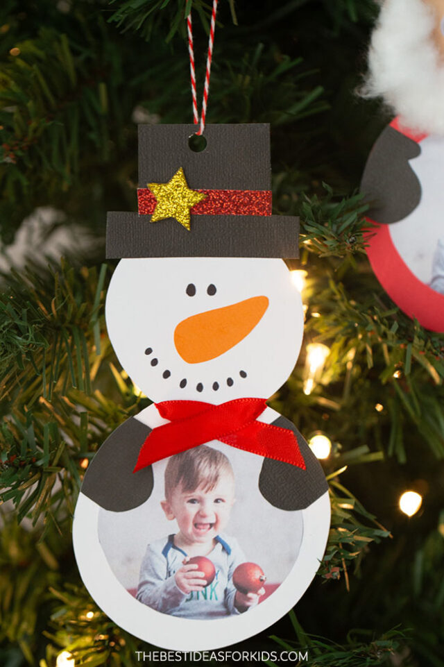 Photo Snowman Paper Ornament