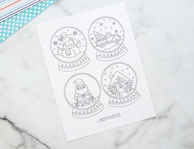 Print snow globe ornament template