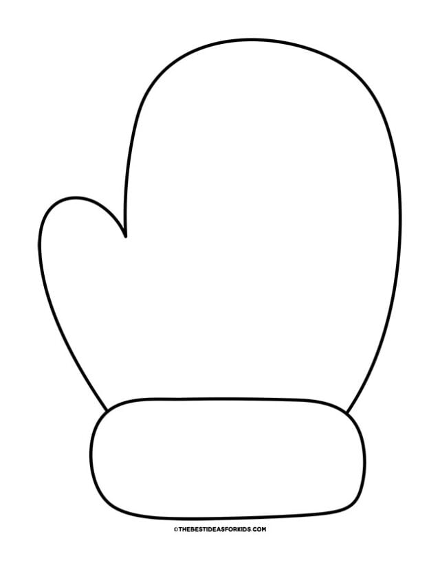 Right Mitten Template Large