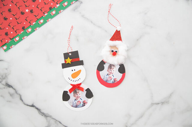 Santa and Snowman Paper Ornaments