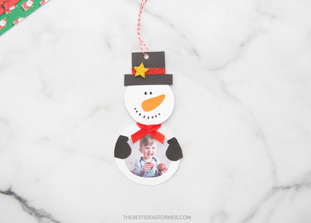 Snowman Paper Photo Ornament Craft