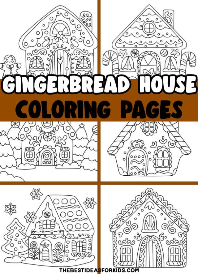 gingerbread house coloring pages pin