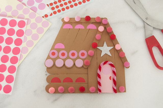 Popsicle Stick Gingerbread Houses