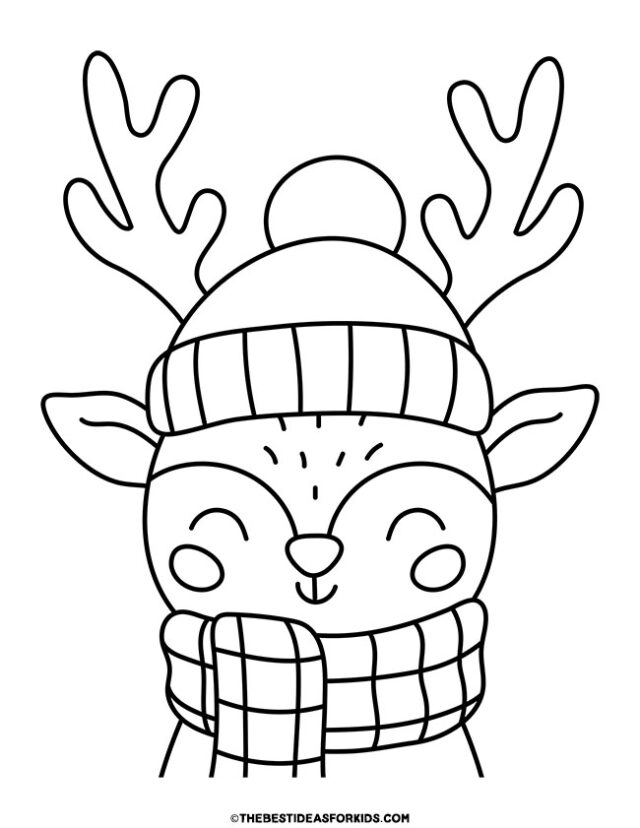 reindeer face coloring page
