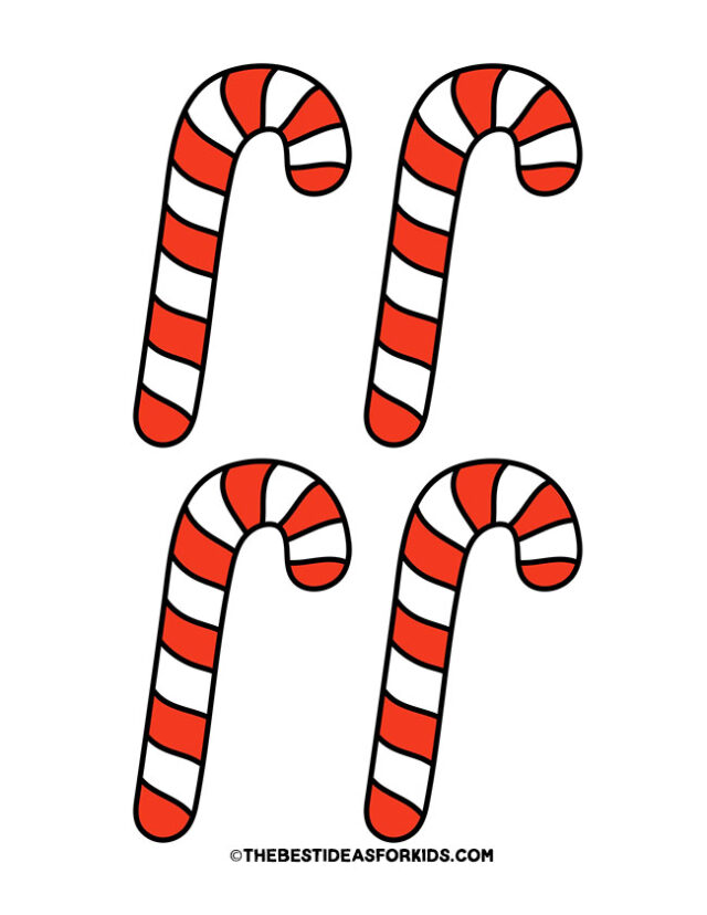 small Colored Candy Cane template