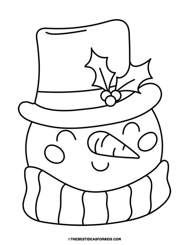 snowman face coloring page