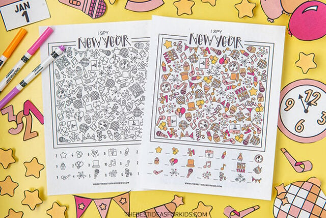 I spy new years free printables